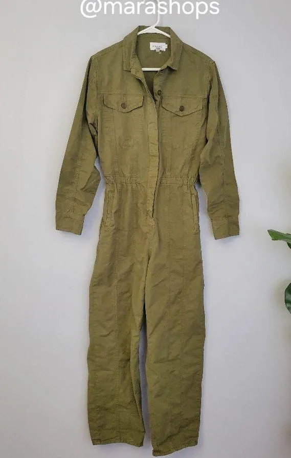 FRAME Cropped cotton-twill jumpsuit - Image 3