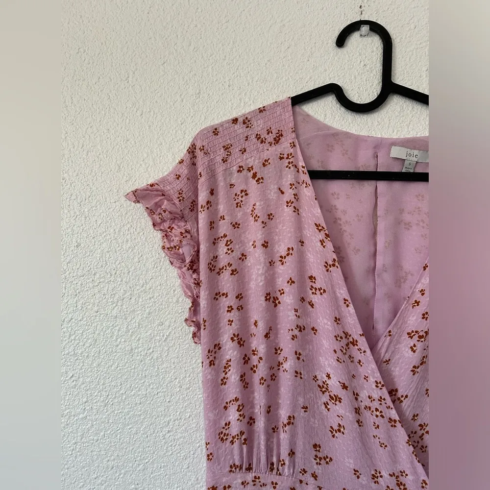 Joie Dresses Joie Bethwyn Floral Wrap Dress Floral Pink Sz small - Image 5