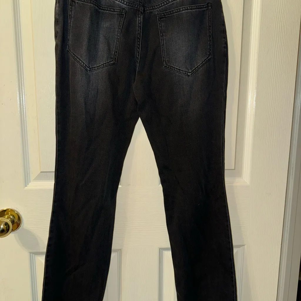 Anthropologie Cloth & Stone‎ Black Distressed Straight Leg Jeans Size 24 - Image 7