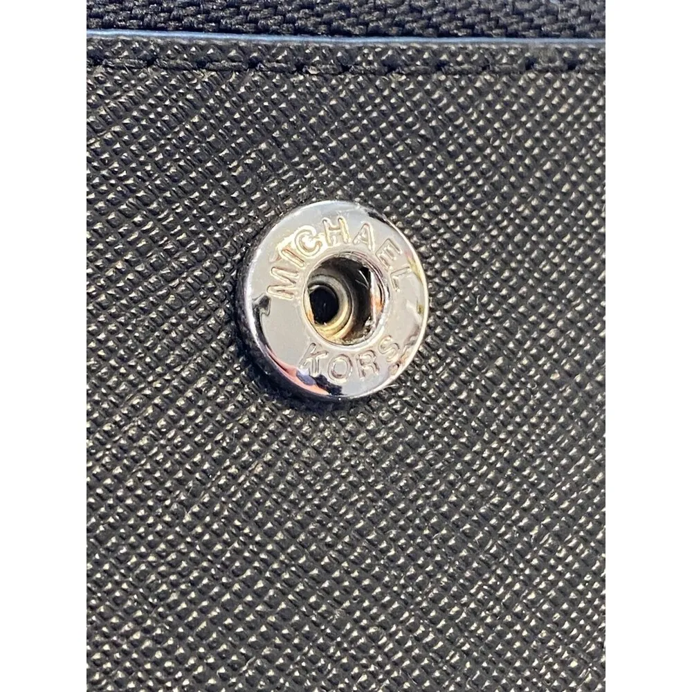 Michael Michael Kors Jet Set Travel Black Double Zip Leather Wristlet NEW $228 - Image 12