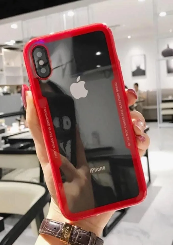 iPhone XS Max Stylish Shock Resistant Tempered Glass Case Red - Image 8