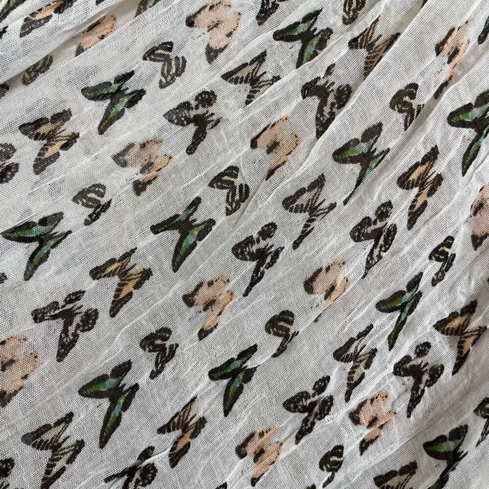 Multicolor Butterfly Infinity Loop Scarf White - Image 2