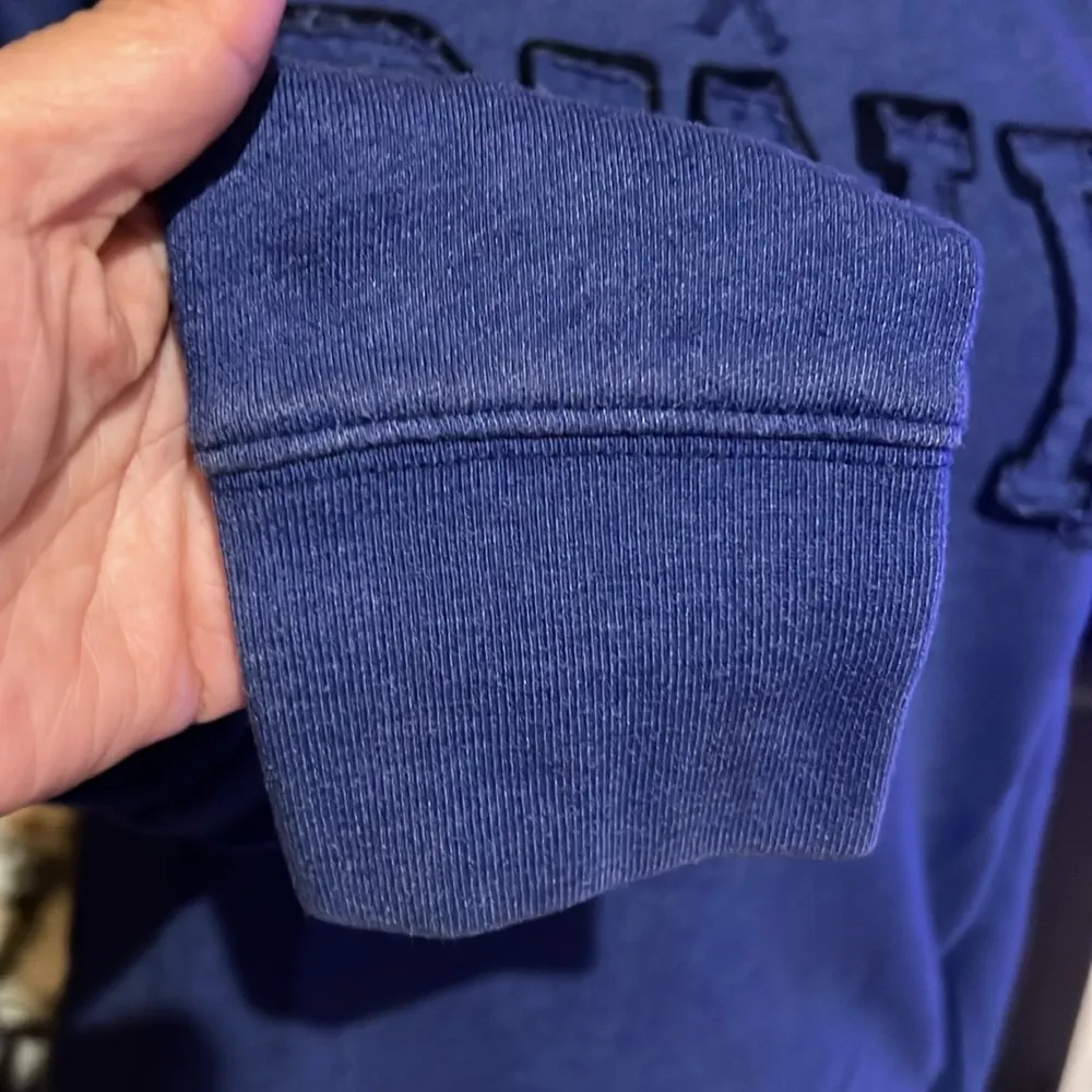 Pink Y2K sweatshirt 3d patched letters women’s size S Blue - Image 3