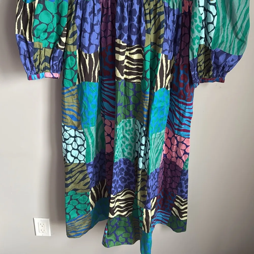 Geisha Designs for Anthropologie  Long-Sleeve Printed Maxi Dress Large - Image 7