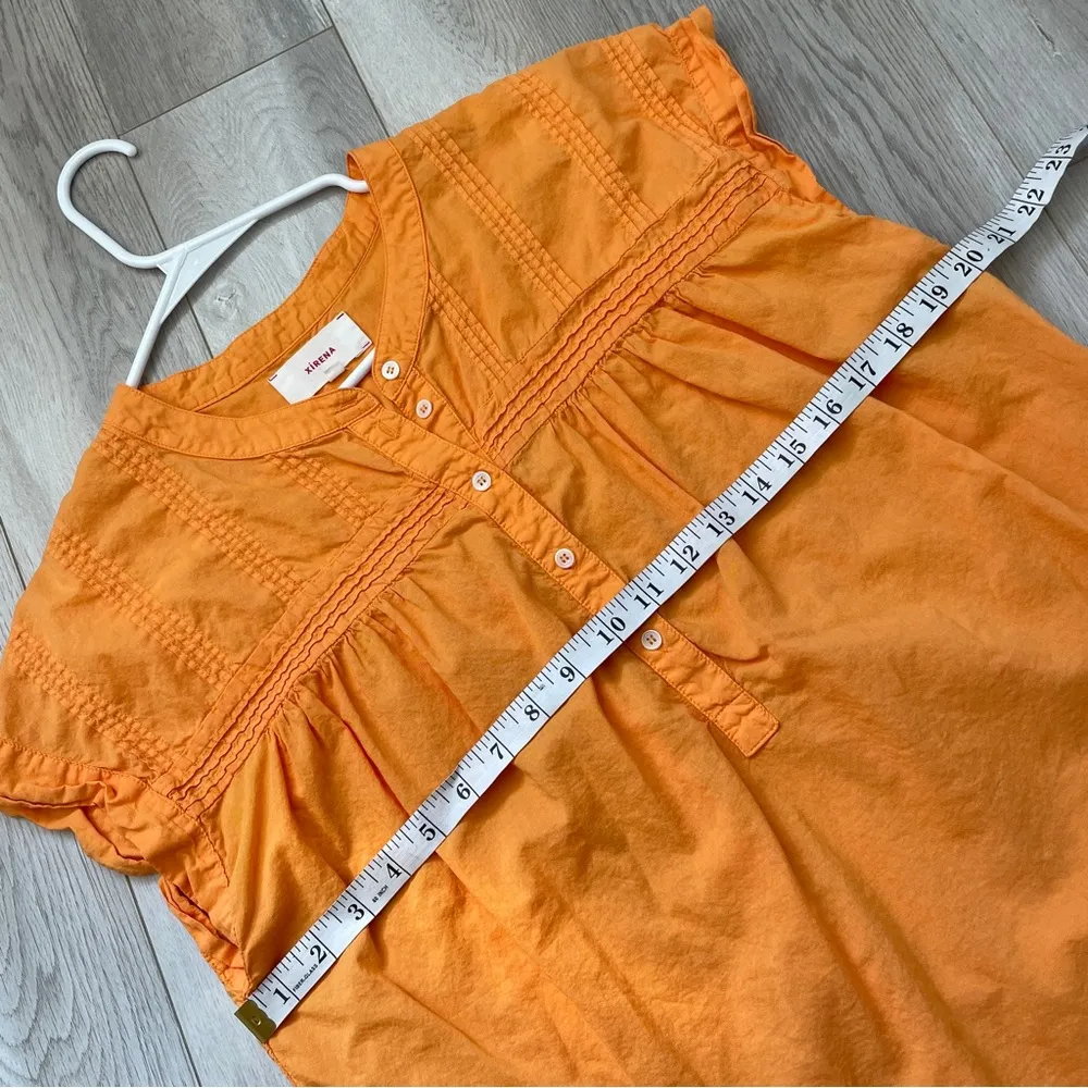 Xirena Audrey Top henley pintuck women Orange (xsmall) minimalist classic office Size XS - Image 3