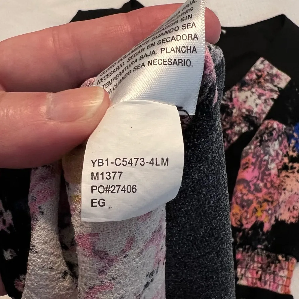 Bar III Zip Front Paint Splatter Dress Black Pink Women’s Sz XS Sleeveless V Nk - Image 6