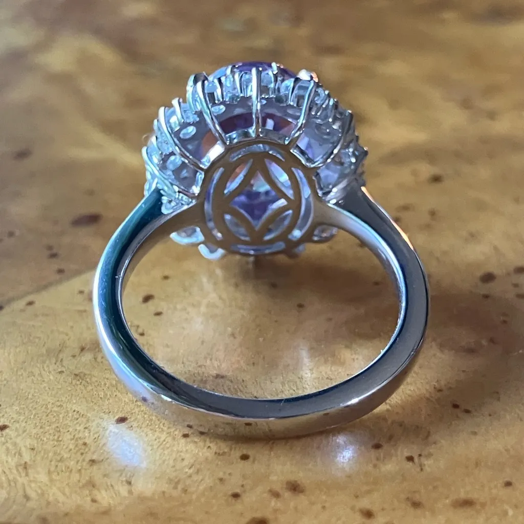 Moroccan Amethyst Red Garnet Sterling Silver Ring Size 6 - Image 5