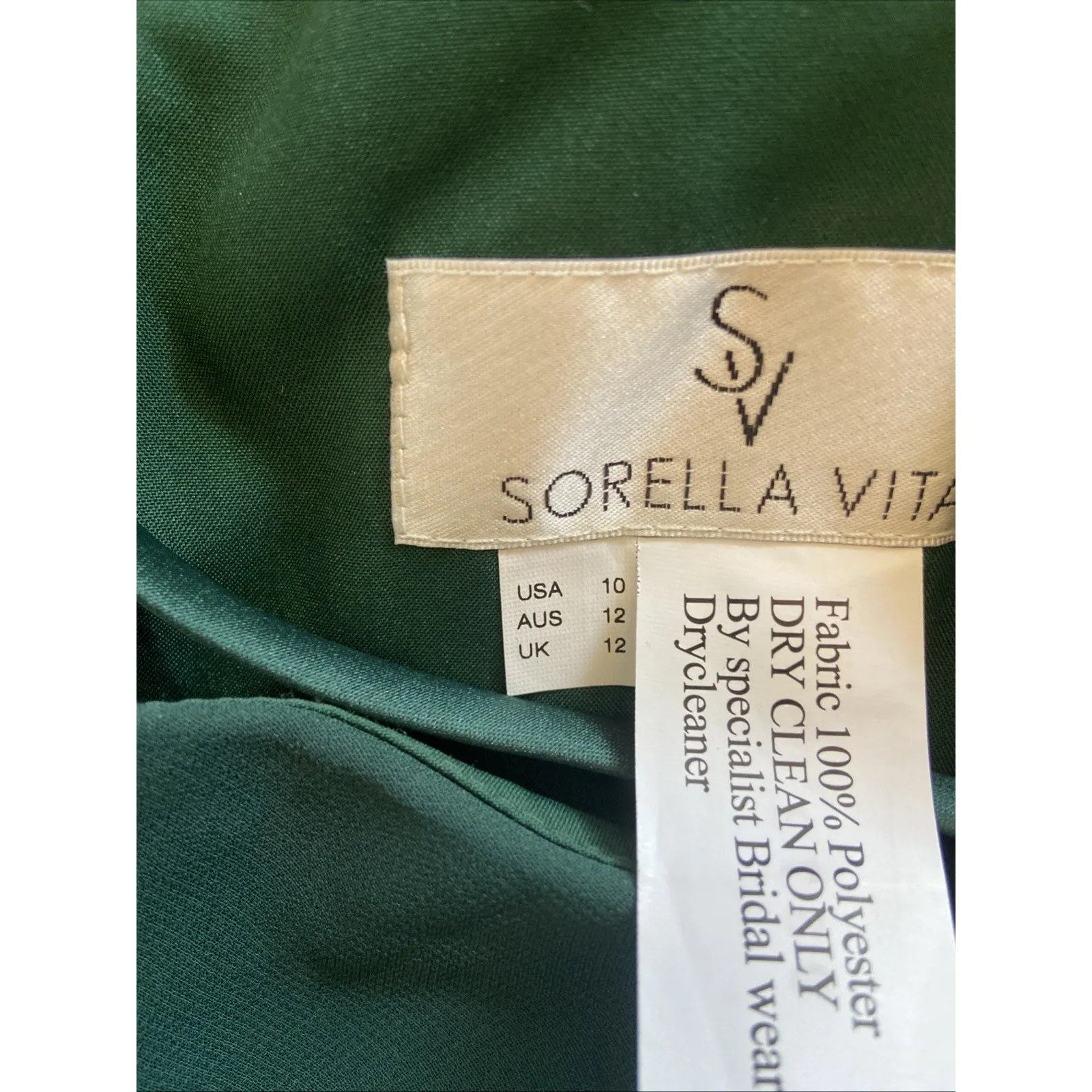 Sorella Vita Emerald Green‎ Vneck Long Formal Attire Bridesmaids Dress Womens 10 Green - Image 9