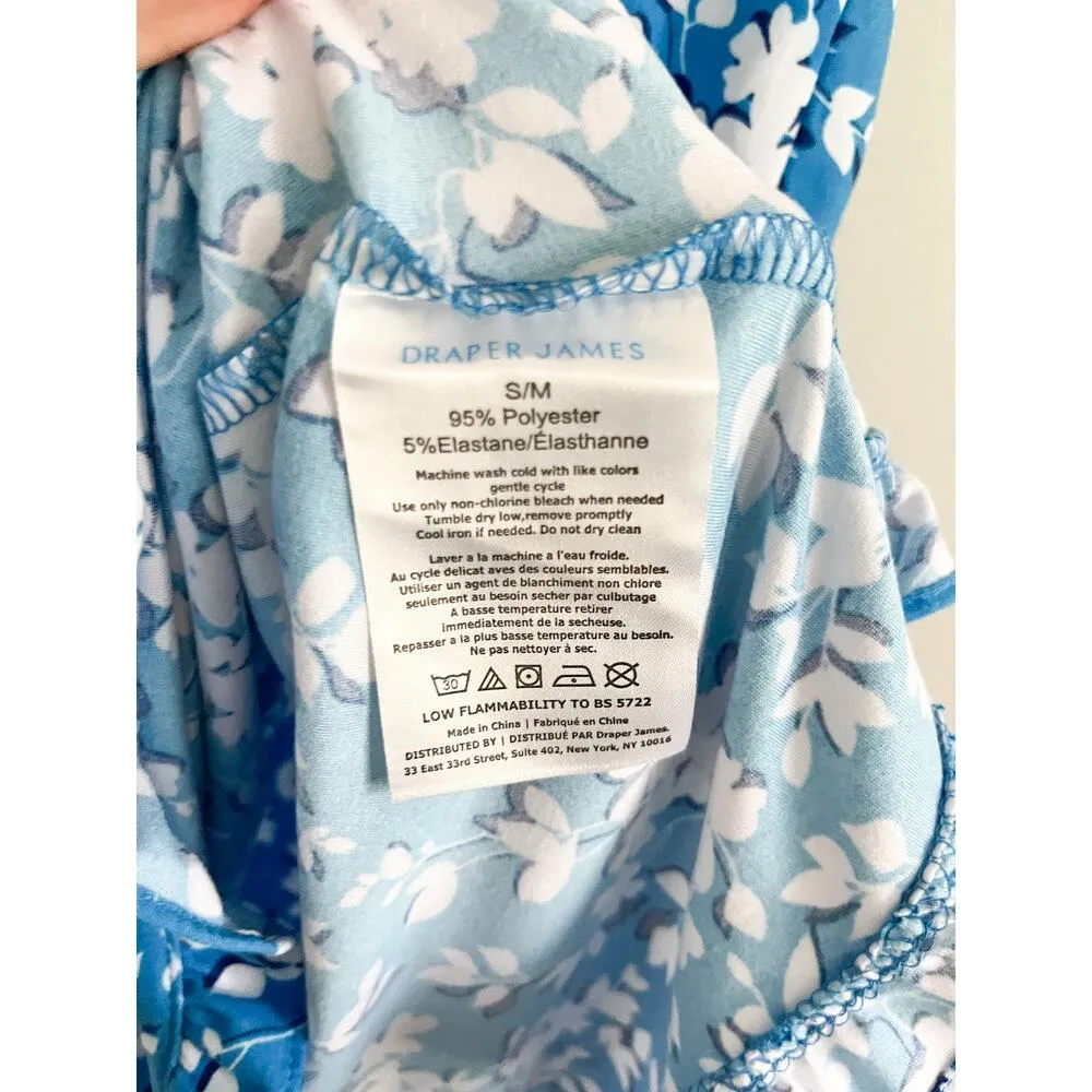 Draper James | Grace and Charm Floral Ruffle Nightgown | Blue Shadow | Sz S/M - Image 6