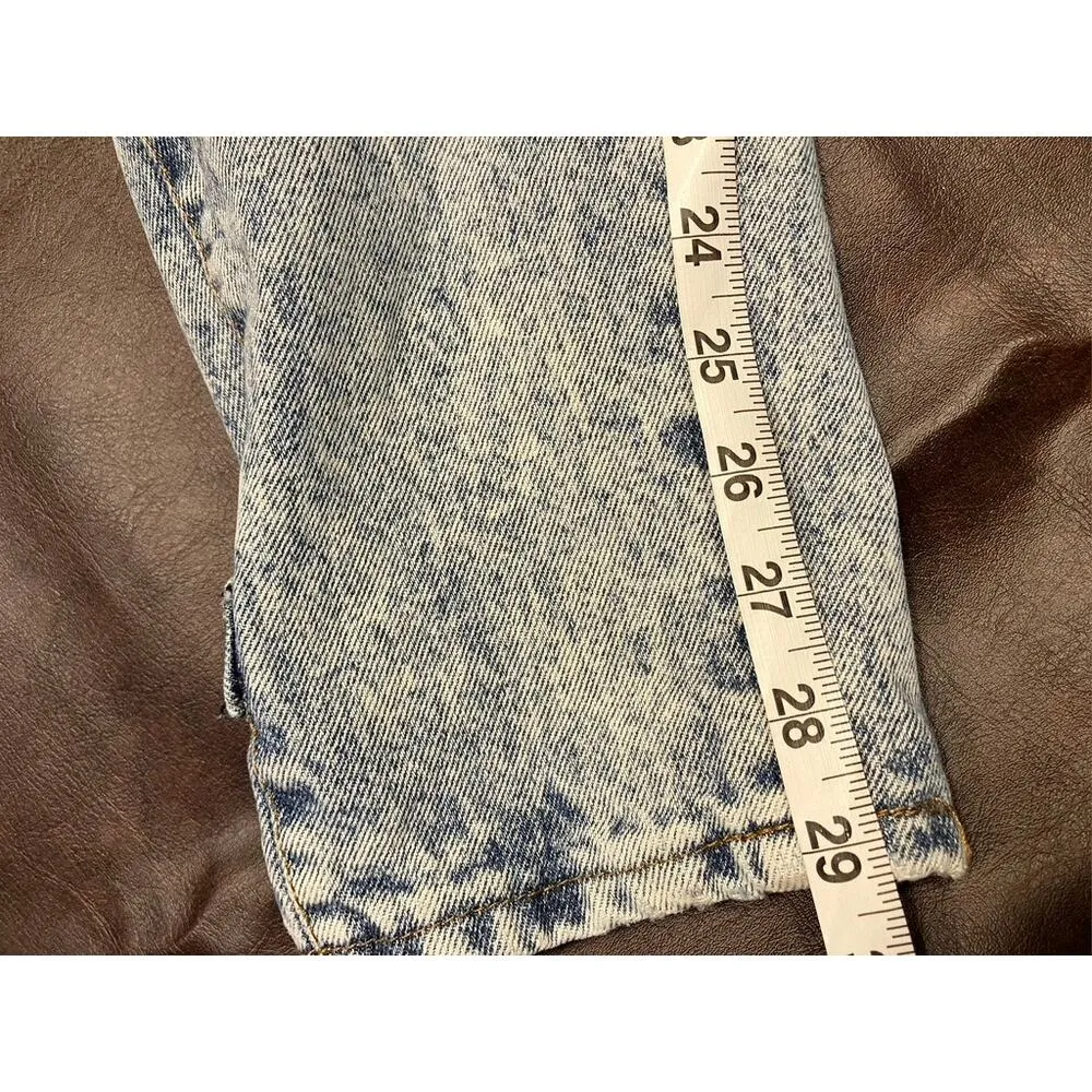 Vintage 80's Chic Acid Wash High Waisted Taper Mom Jeans Size 7 Tall Retro USA Blue - Image 16