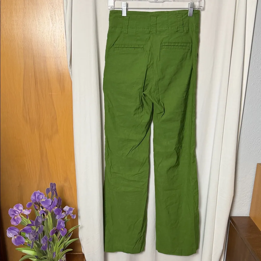 Maeve x Anthropologie Green High Rise Linen Blend Naomi Pants Size 0 - Image 6