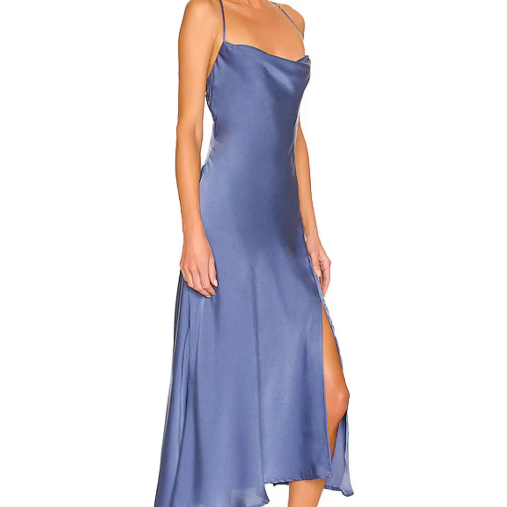 ASTR Gaia Slip Midi Dress Slate‎ Denim Blue Sz Small Revolve - Image 2