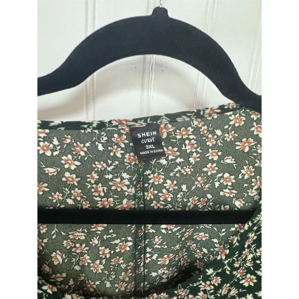 SHEIN Curve Women's Plus Size Floral Print Blouse 3XL Multicolor Long Sleeve - Image 4