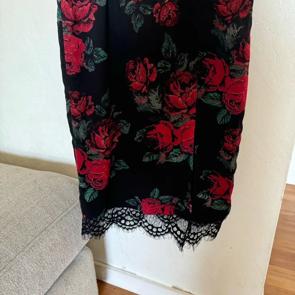 Lovers + Friends Black Hymn Rose Lace Slip Dress Size XS - Image 3