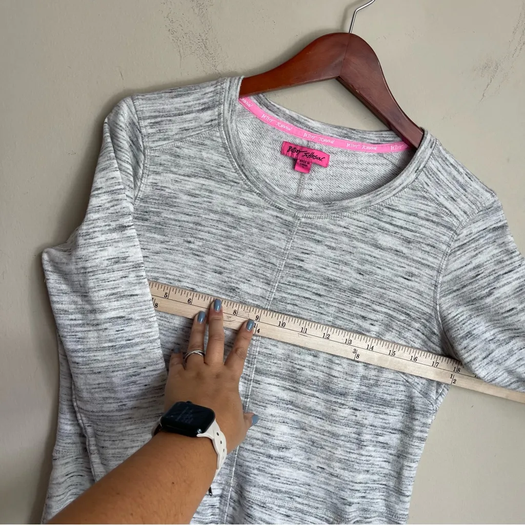 Betsey Johnson Terry Knit Sweatshirt‎ Dress Heathered Grey Size Small - Image 8