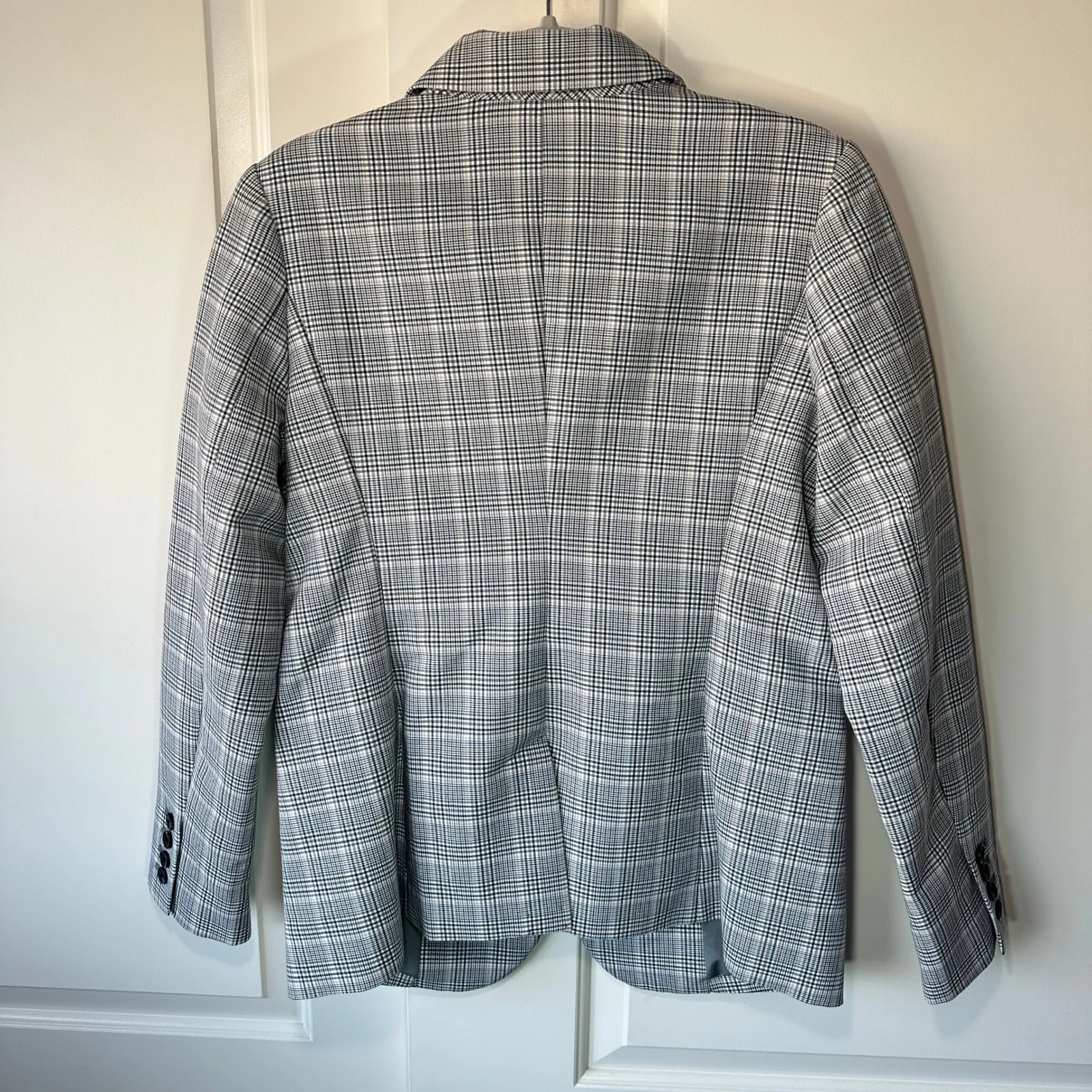 A New Day Women's Plaid Blazer Gray‎ White Pink Career Office Work Business 10 - Image 4