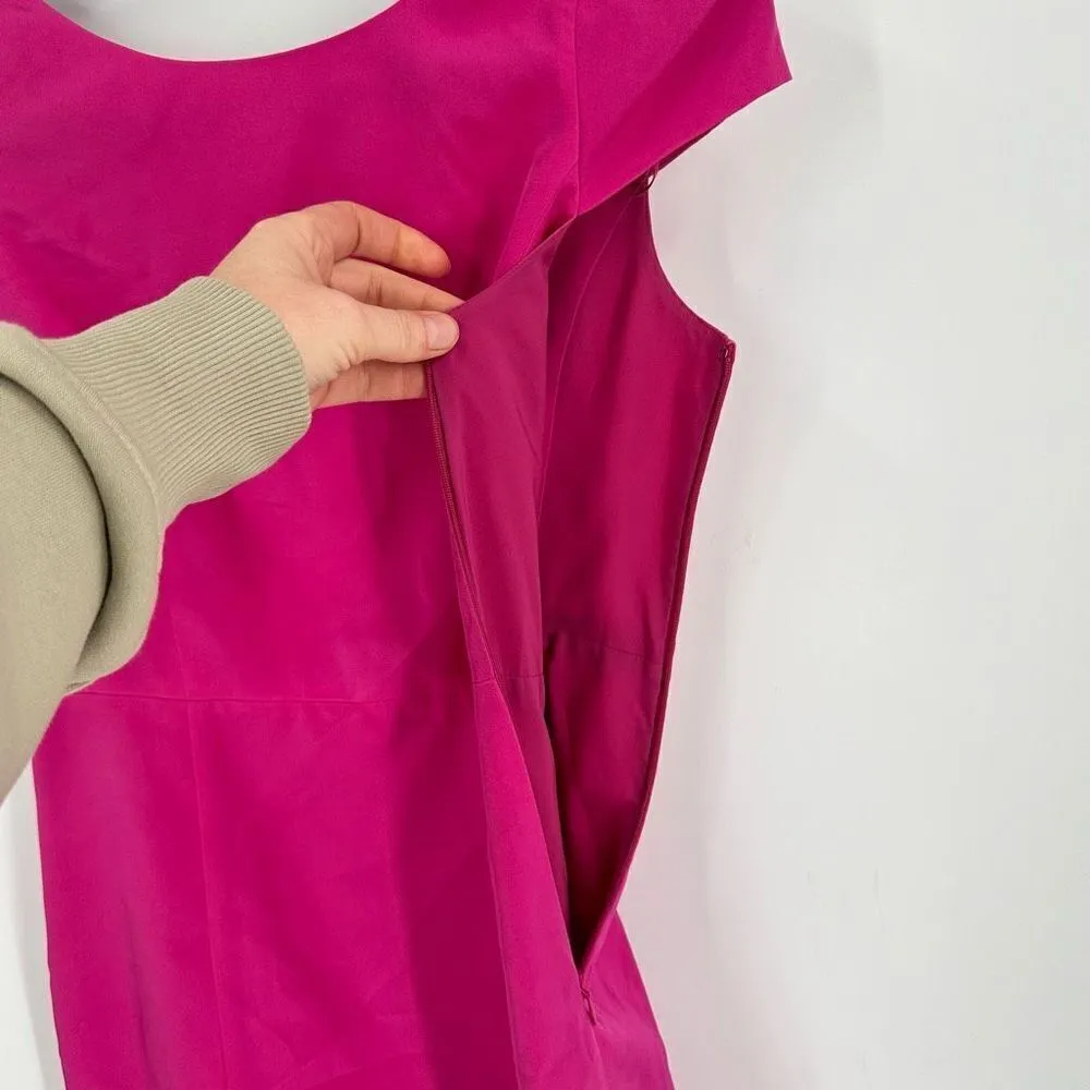 Tibi Womens Silk Lined Short Cap Sleeves Open Back Mini Sheath Dress Pink Size 2 - Image 5