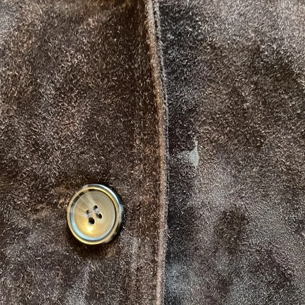Whet‎ Blu Brown Suede Leather Jacket Soft Buttons Pockets Fully Lined Flaw Size undefined - Image 13
