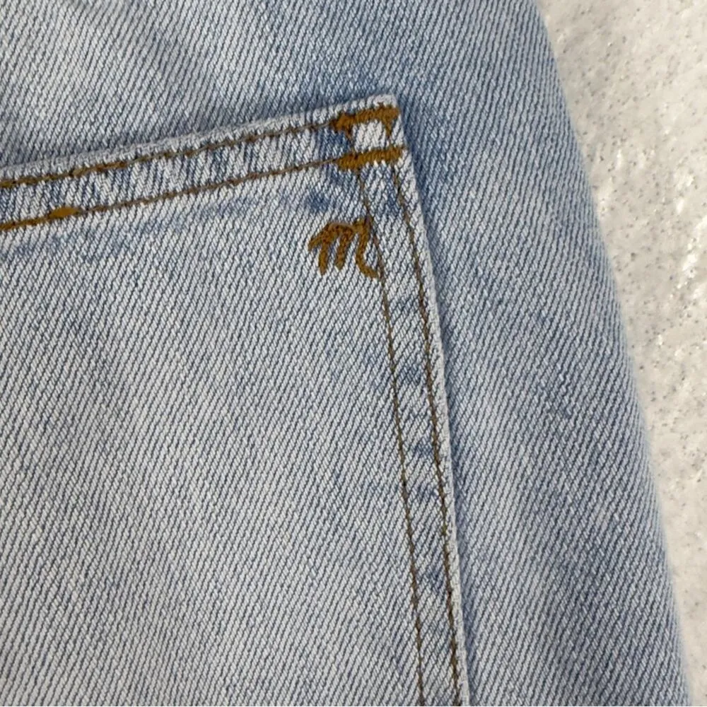 Madewell The Perfect Vintage Jeans Distressed Crop Light Wash Size 28 TINY FLAW - Image 9