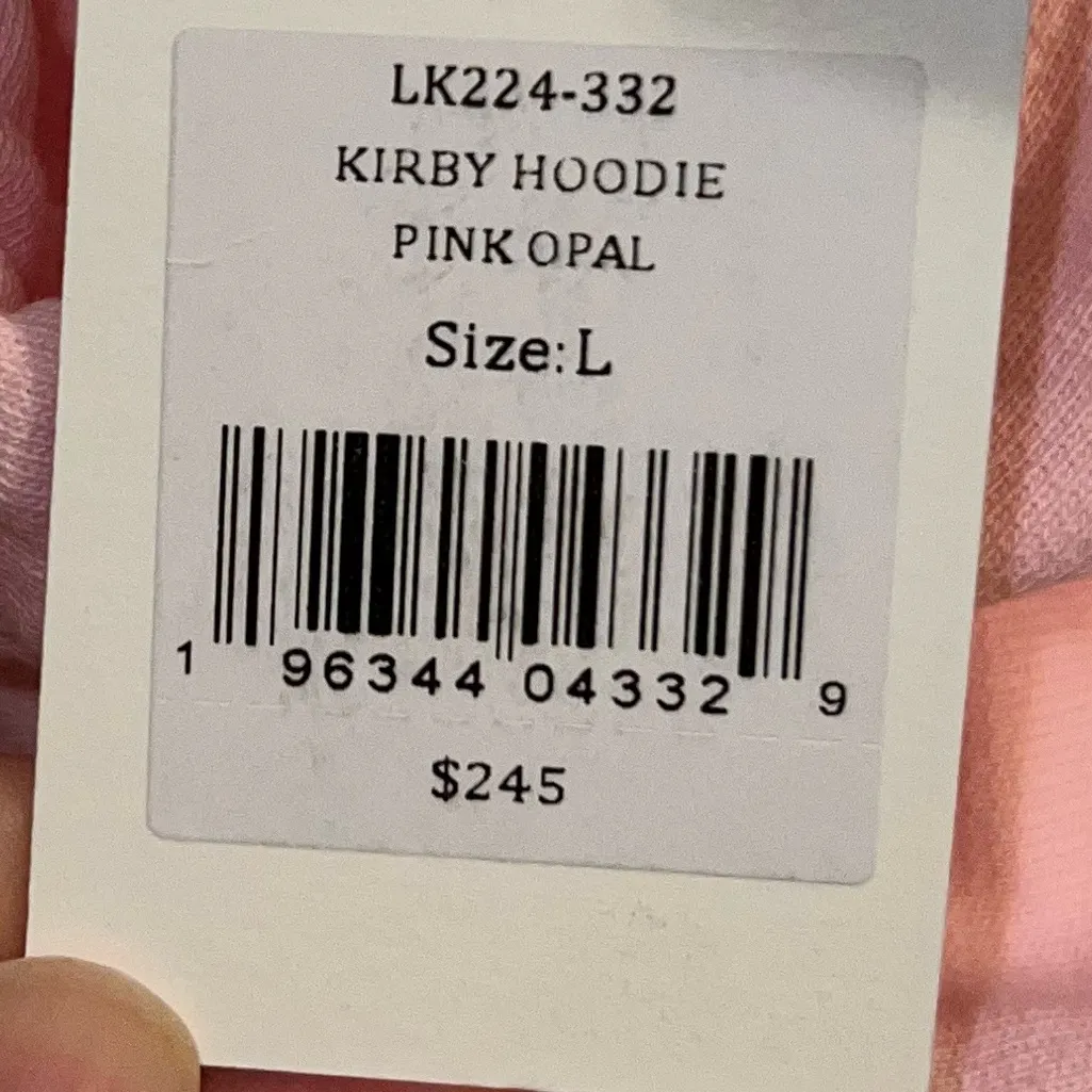 NWT LoveShackFancy Kirby Pink Opal Hoodie with Contrast Elbow Details - Image 12