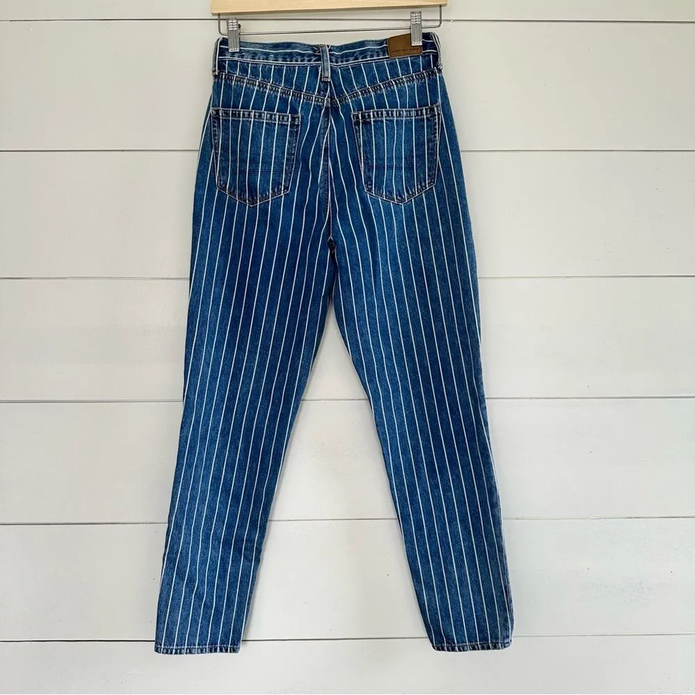 American Eagle Women’s 2 Blue Striped Mom Jeans - Image 7