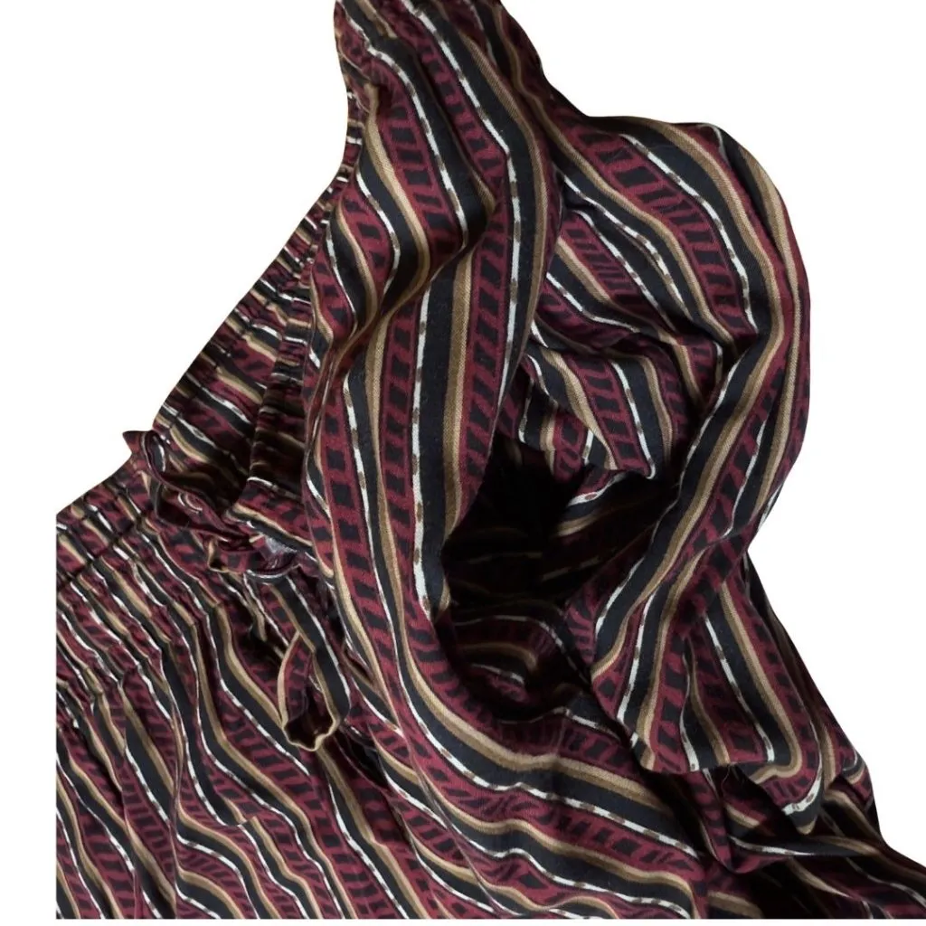 Vintage 90s Flowy Striped Capri  Pants Sag Harbor Petite Womans Large Boho Retro - Image 6