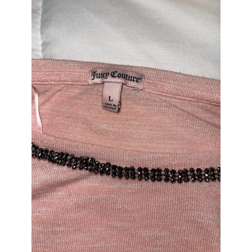 Juicy Couture Slit Sleeve Embellished Top PEACHY KEEN - Image 4
