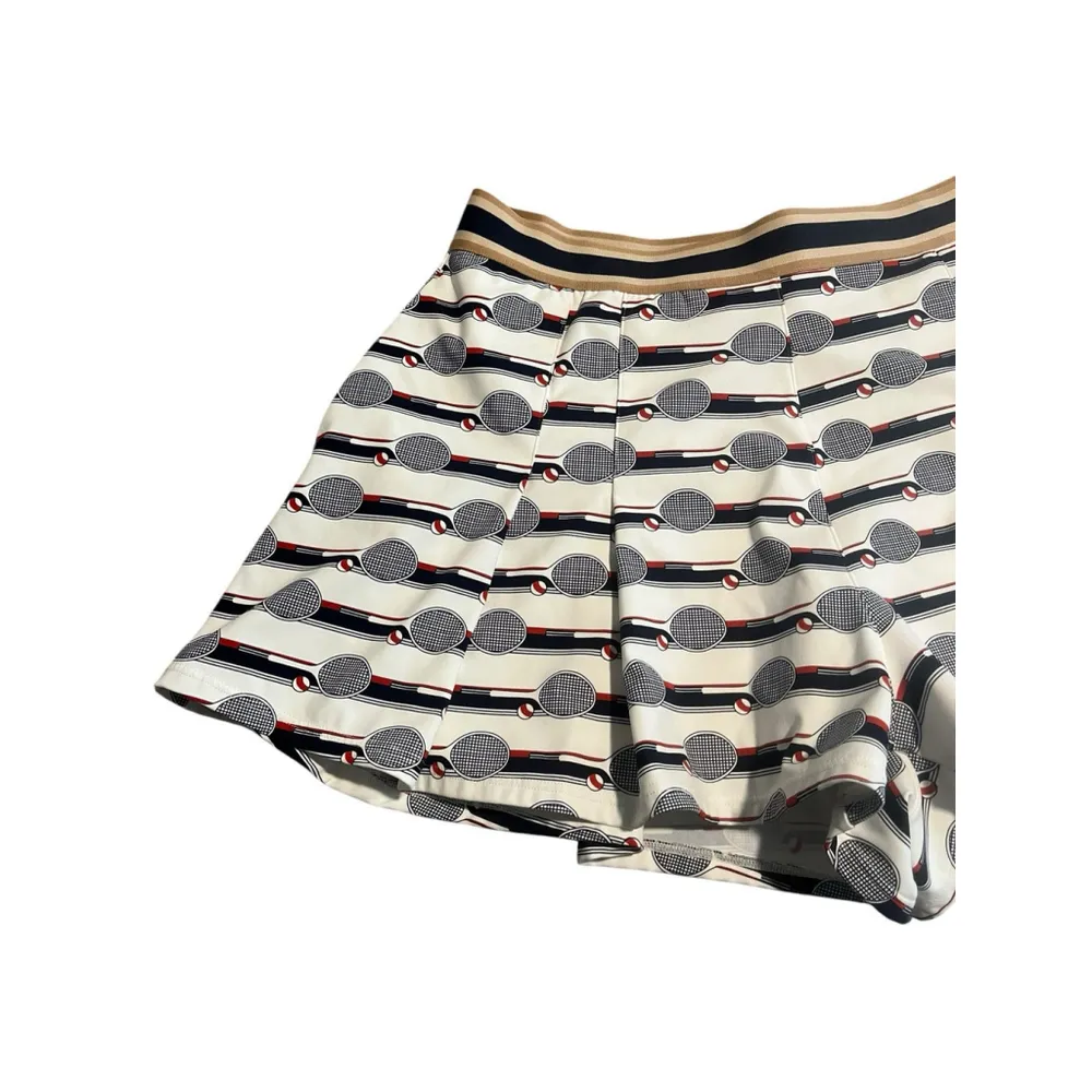 The Upside Skort Womens L Red White Blue Pleated Tennis Print Short Lined Skirt Size L - Image 2