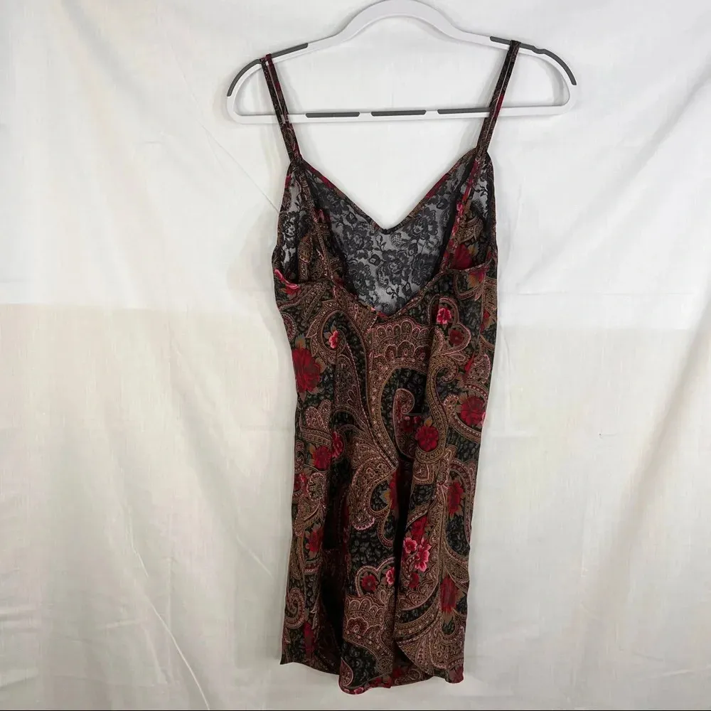 VICTORIAS SECRET Women’s Slip On Lace Paisley Mini Dress Sz S Sexy Lounge Y2K - Image 8