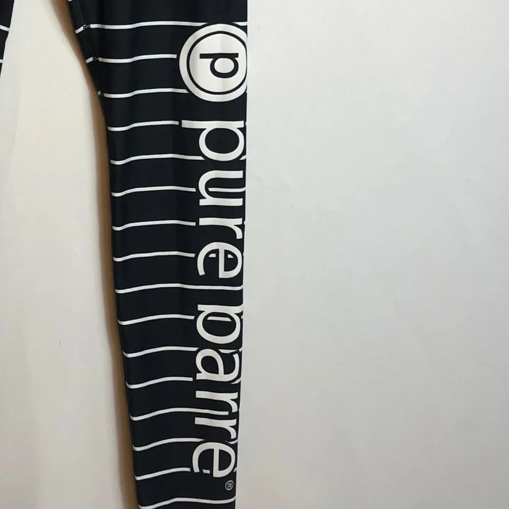 Pure Barre Black/White Stripe Leggings - Image 5