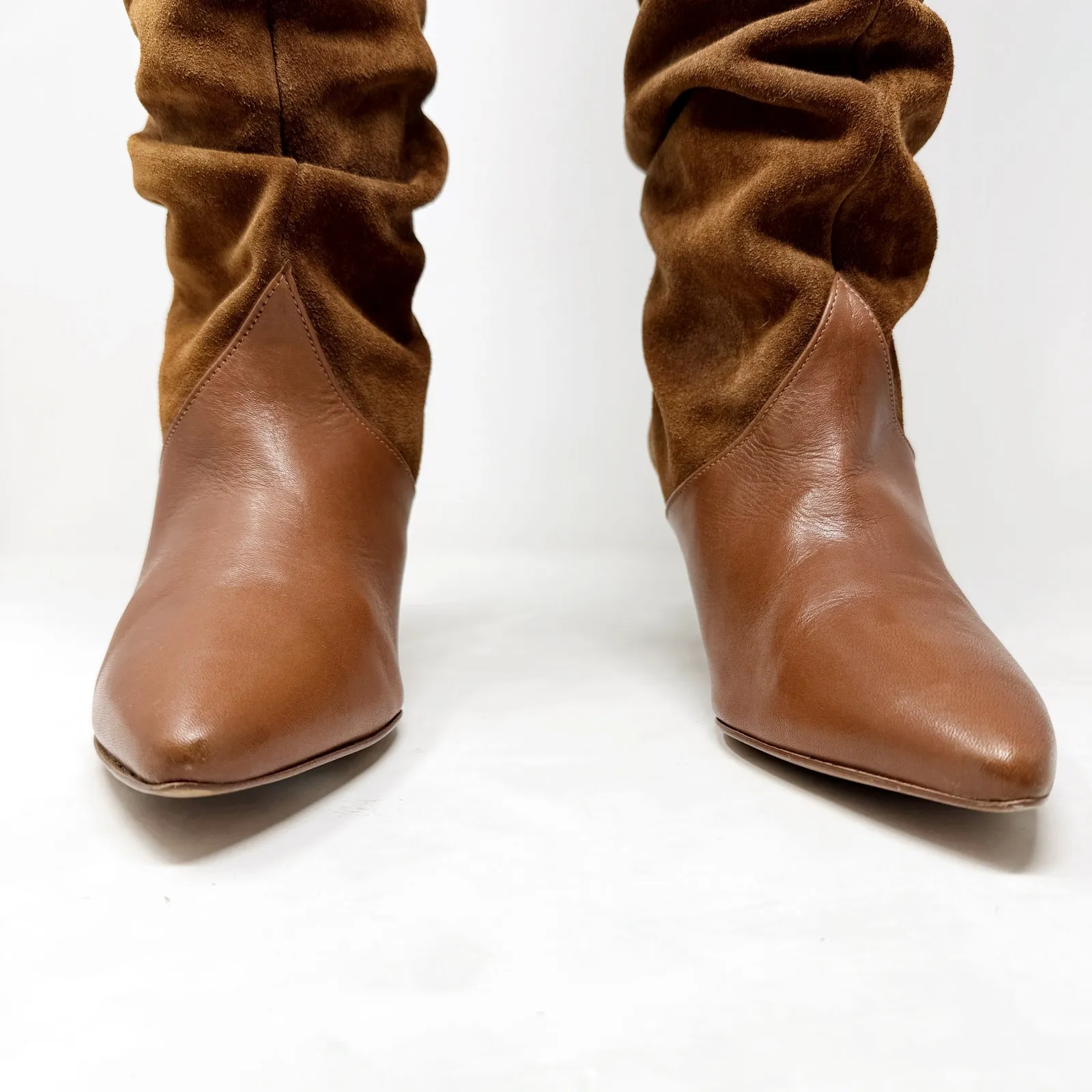 [Fabienne Chapot] Slouchy Brown Suede Pointed Toe Kitten Heel Boots NWT Size 10 - Image 6