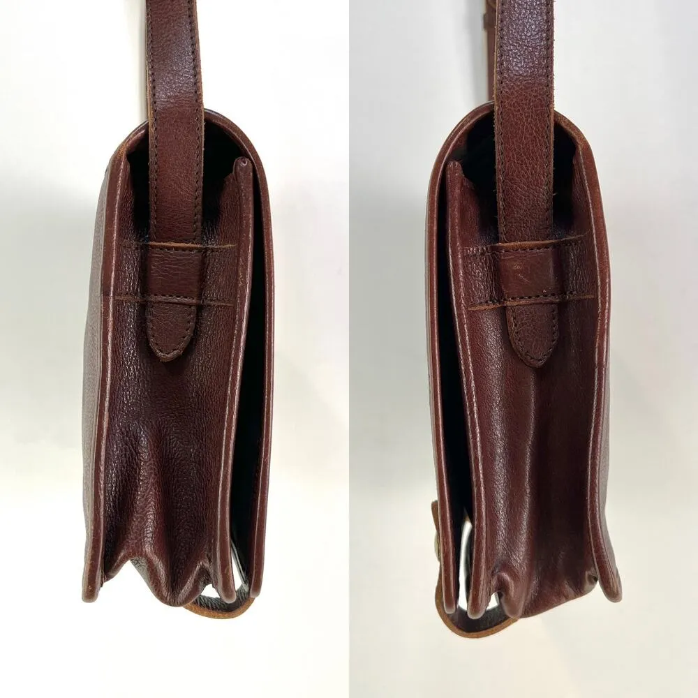 Il Bisonte Brown Leather Shoulder Bag Handbag Forestcore Autumn Renfaire - Image 10