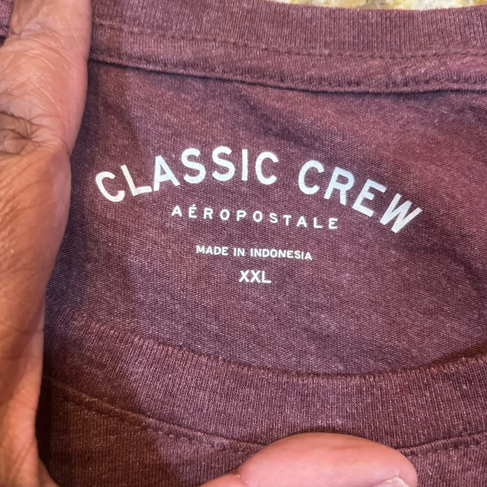 Aeropostale Classic Crew Graphic Burgundy Floral Logo XXL T Shirt Lightweight - Image 4