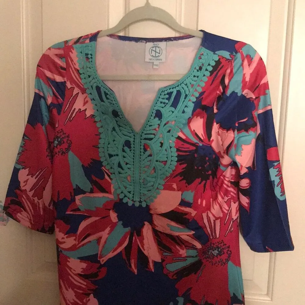 TRACY NEGOSHIAN Emilia Printed Shift Dress xxs - Image 3