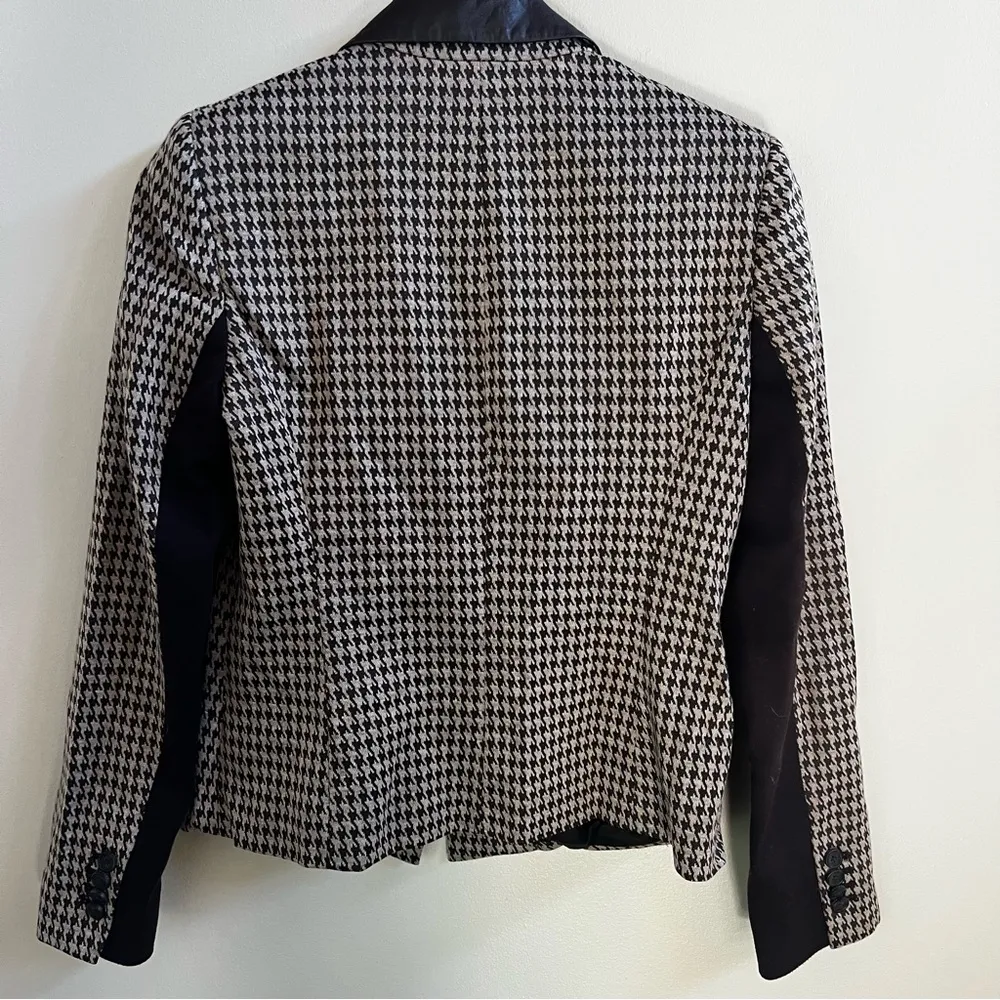 Anne Klein brown and tan houndstooth suit jacket coat size 6 - Image 2