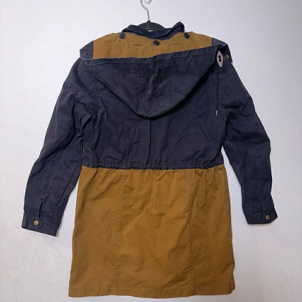 J Crew Waxed Cotton Canvas Colorblock Jacket Coat Blue Size XS - Image 3