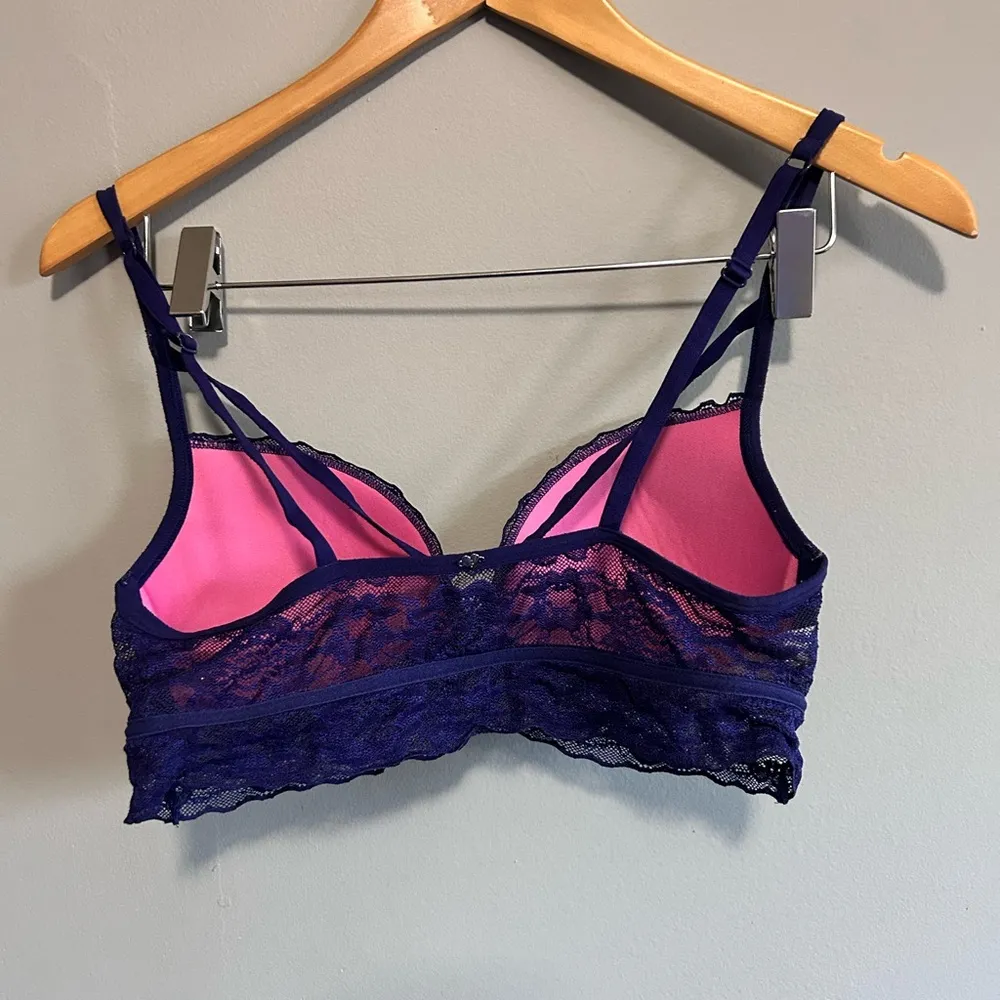 PINK Lace Push-up Bralette | Size: M | Indigo - Image 2
