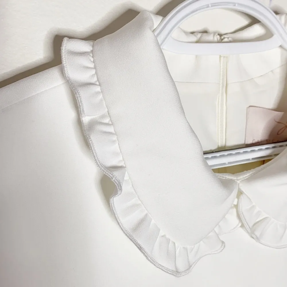 Gal meets glam white Emma ruffled mini dress sz 16 - Image 7