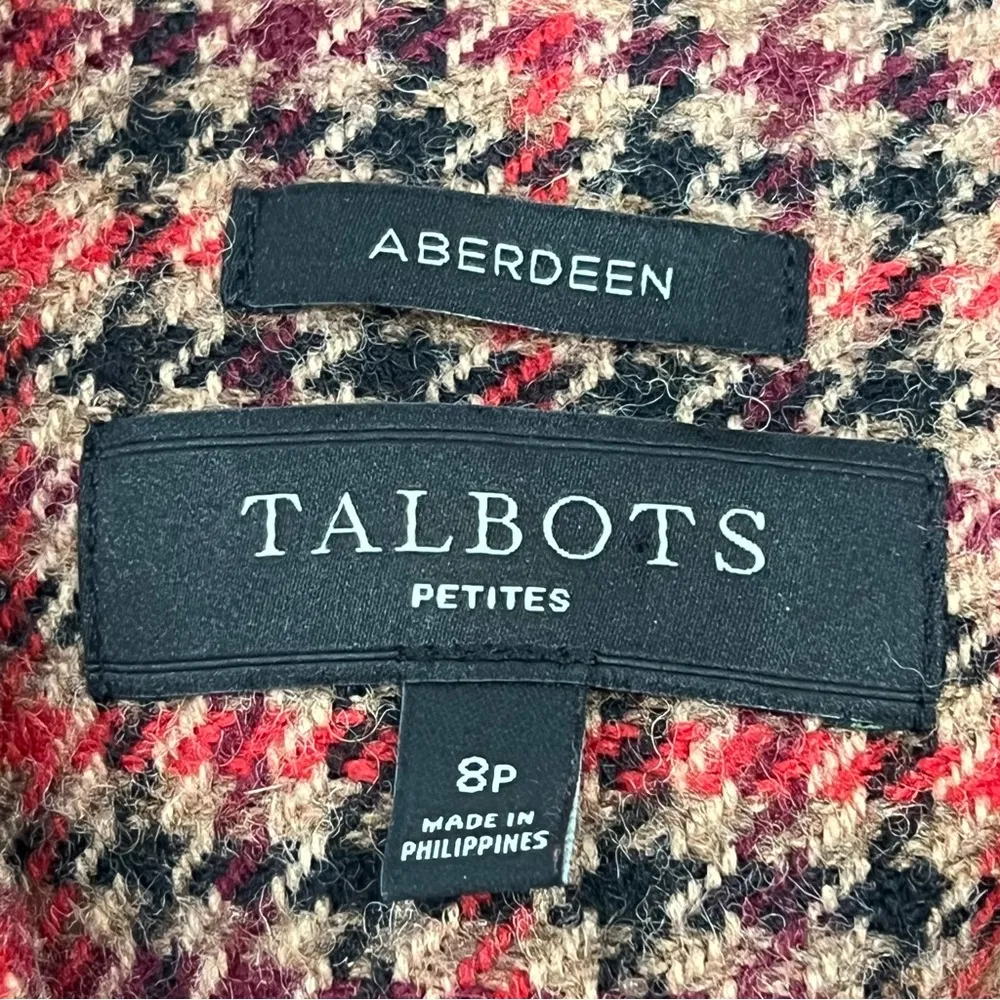 Talbots 8p Aberdeen Houndstooth Check Wool Blend Blazer Two Button Career - Image 7