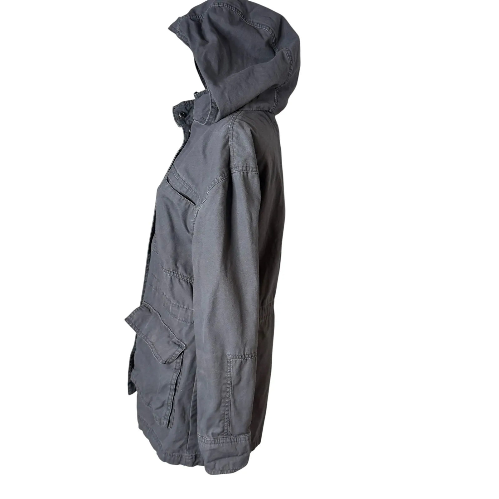 Universal Thread Utility‎ Field Hooded Jacket Women Size S Gray Distressed Gorp - Image 5