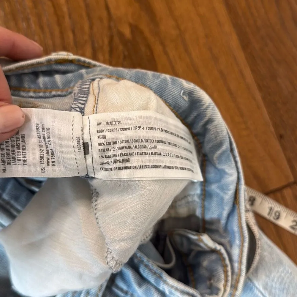 Abercrombie & Fitch the skinny high rise distressed knee jeans 27/4 short - Image 9