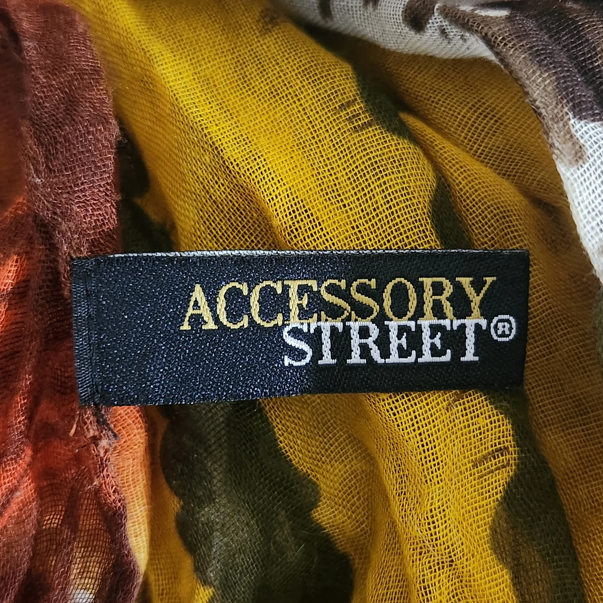 Accessory Street Yellow and Brown Print Boho Woven Scarf 40 X 68 - Image 6