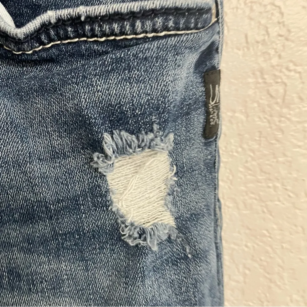 Silver Jeans Women’s Denim Blue BoyfriyFit Distressed Chewed Frayed Hem Size 30 - Image 8