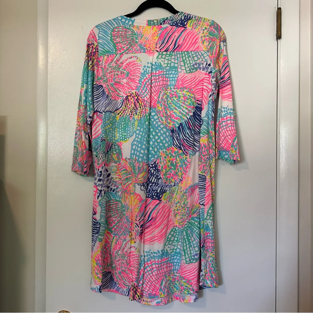 Lilly Pulitzer Ali Dress Roar Of the Seas Womens Medium Pima Cotton - Image 4