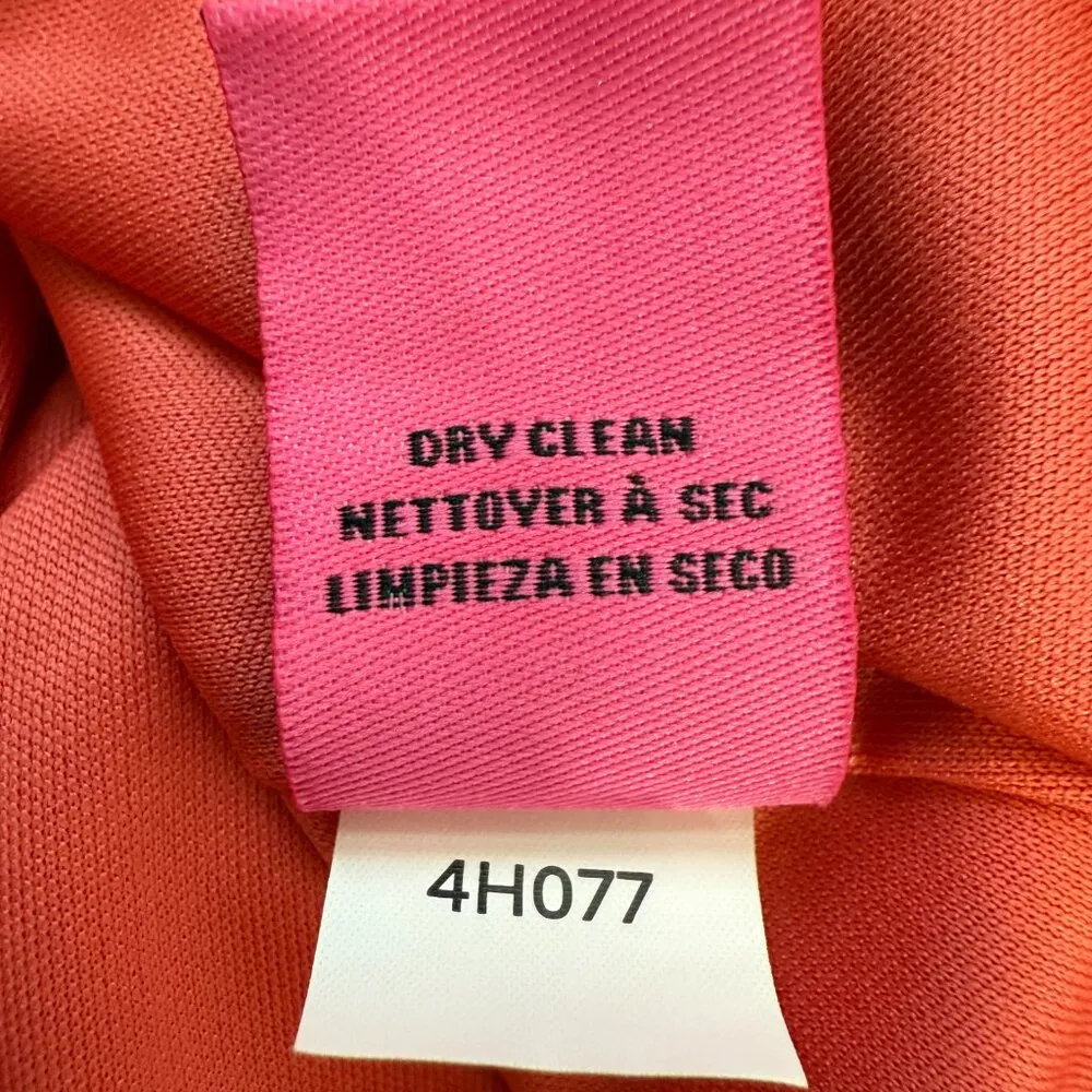 Betsey Johnson Y2K Floral Chiffon Mini Dress Women's 6 Orange Retro Party Event - Image 12