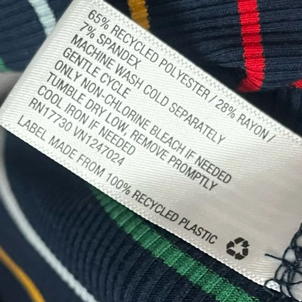 La Ligne x Target • NWT Navy Multi Colored Striped Turtleneck Top Blue Size 2X - Image 4