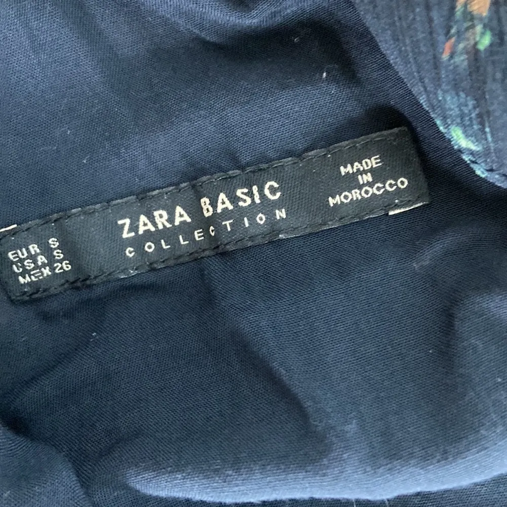 Zara Floral Sheer High Low Dress Halter Ruffles Size Small Orange Black - Image 15