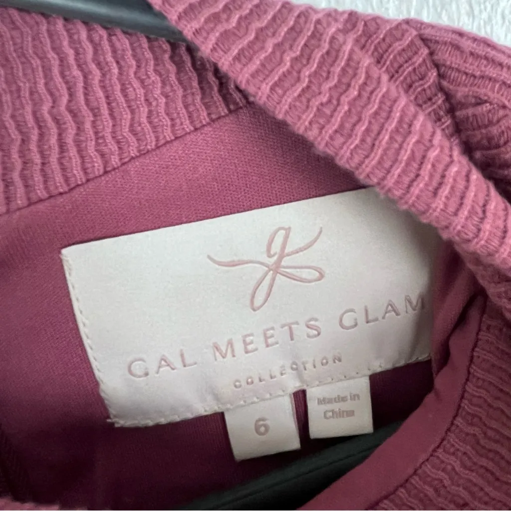 GAL MEETS GLAM Maggie Ribbed Fit Flare Retro Modest Classy Dress Size 6 - Image 3