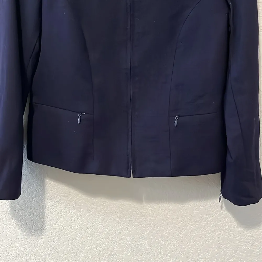 PENDLETON Vintage Women's Full Zip Navy Virgin Wool Blazer, Size 6 - Image 4