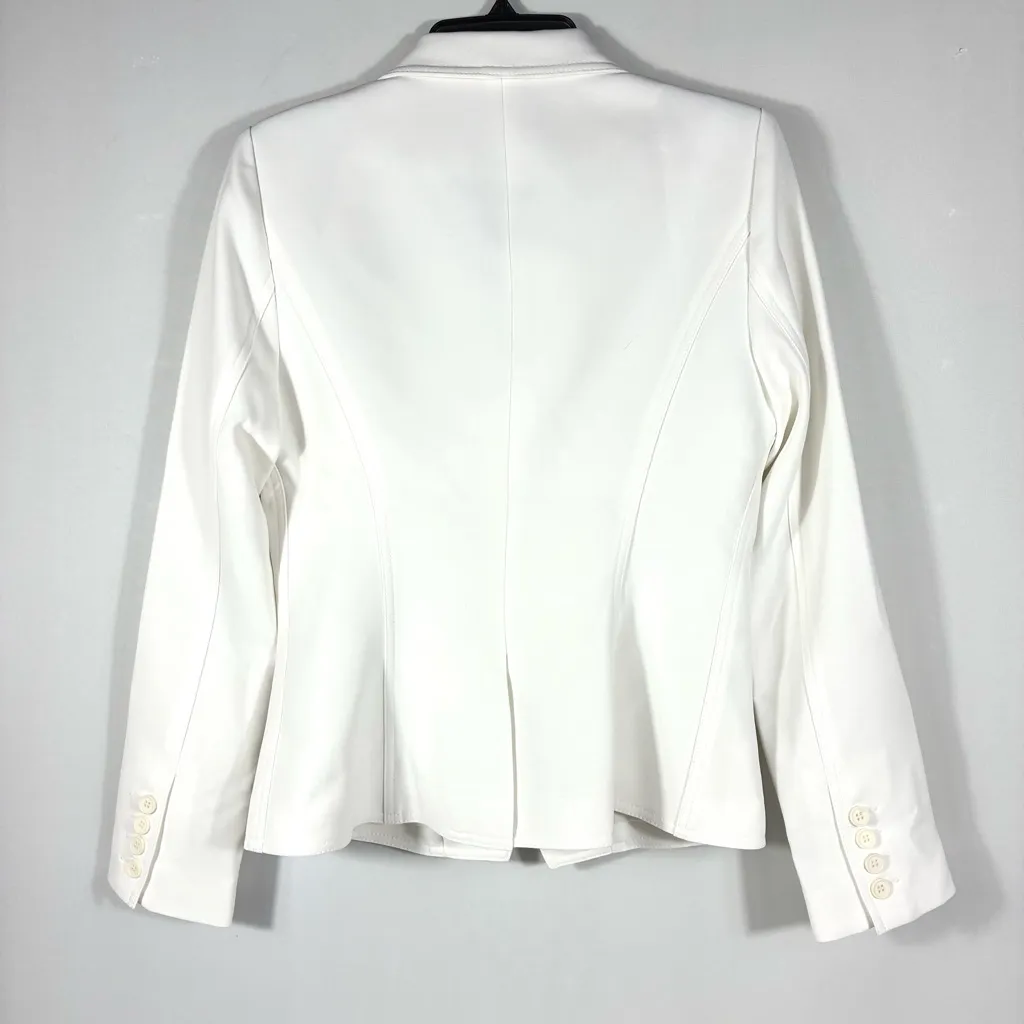 Smythe Wrap Asymmetrical Blazer Jacket White 8 NWT Tailored Double Breasted - Image 4